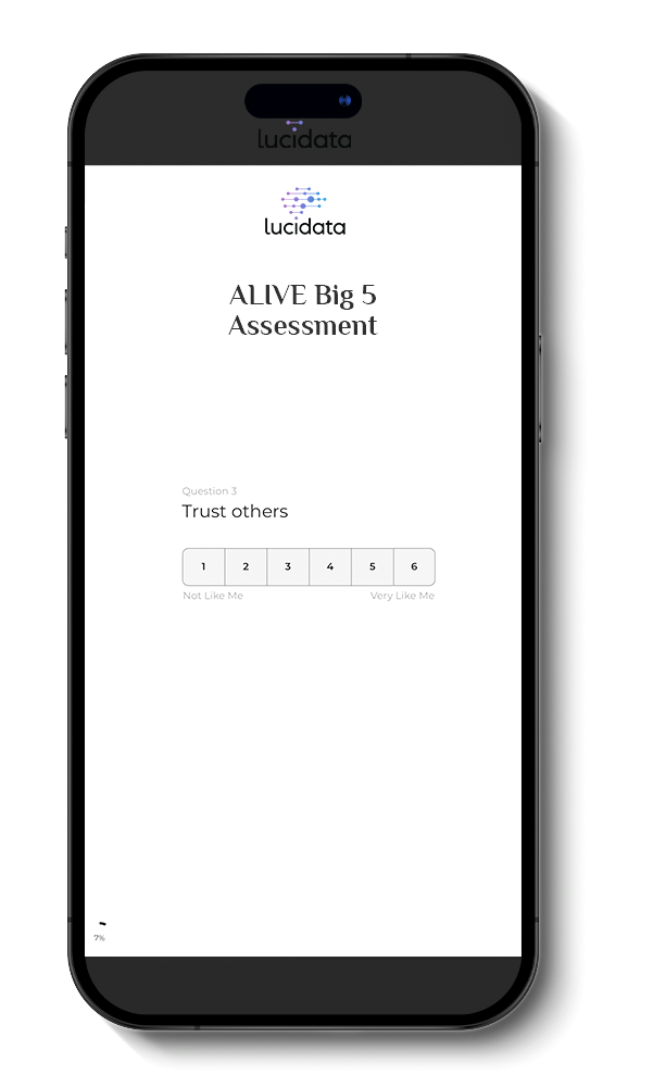Lucidata ALIVE Big 5 assessment mobile